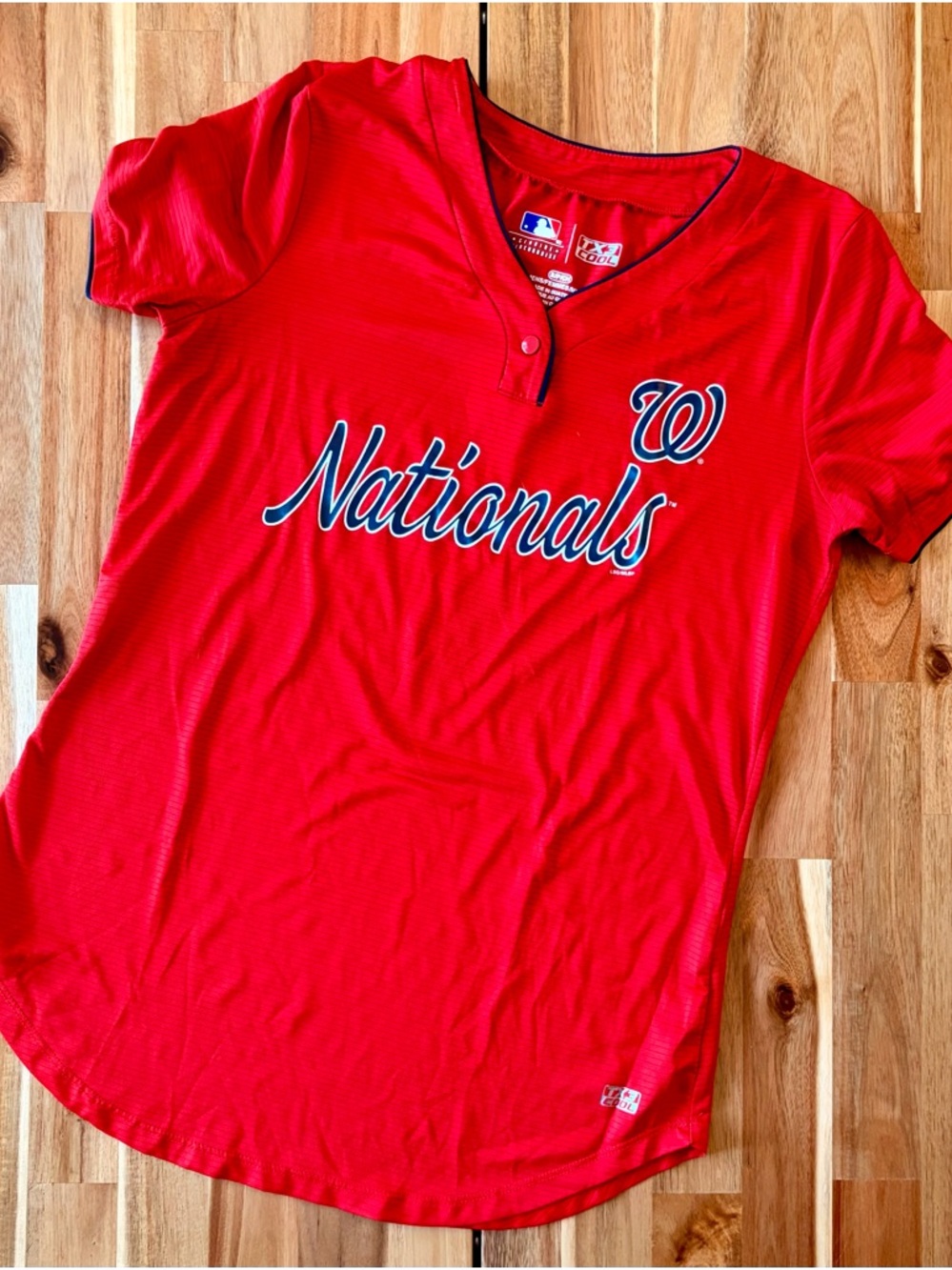 Genuine Merchandise Red and Navy Women's Baseball Jersey